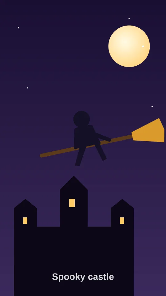 Broom riding AI video – spooky castle fly-by
