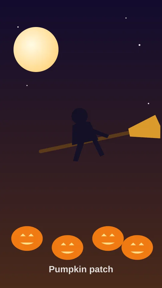 Broom riding AI video – pumpkin patch flight
